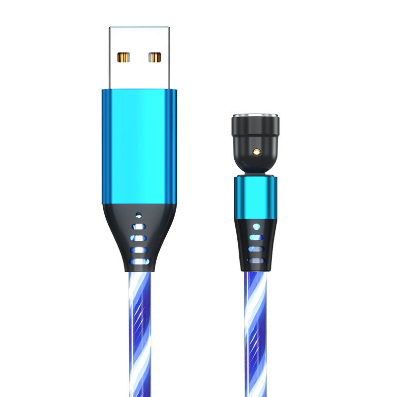 GlowHack™ RGB Magnetic Charging Cable – 540° Fast Snap Rotation (3-in-1 | 2m)