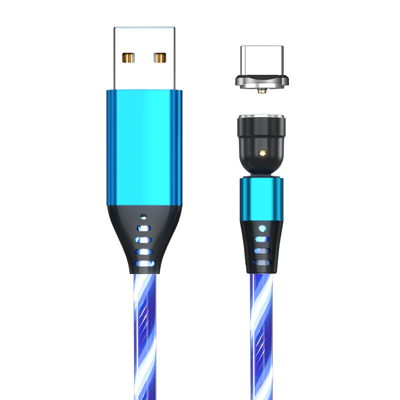 GlowHack™ RGB Magnetic Charging Cable – 540° Fast Snap Rotation (3-in-1 | 2m)