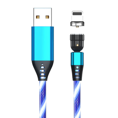 GlowHack™ RGB Magnetic Charging Cable – 540° Fast Snap Rotation (3-in-1 | 2m)